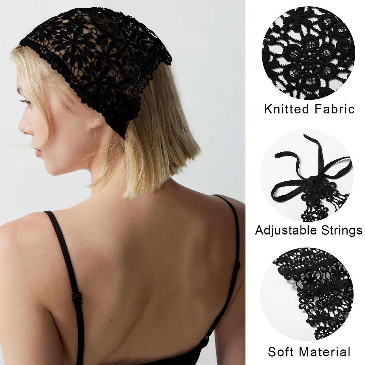 WELROG model tying headscarf outdoors, stays in place during activity