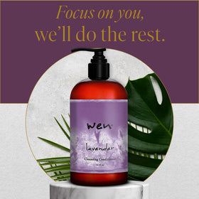 WEN by Chaz Dean lavender sprigs and oil highlighting natural botanicals