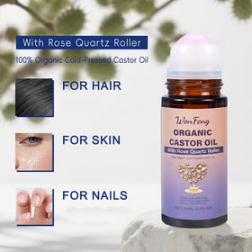 WenFeng castor oil texture drop highlighting rich moisturizing consistency