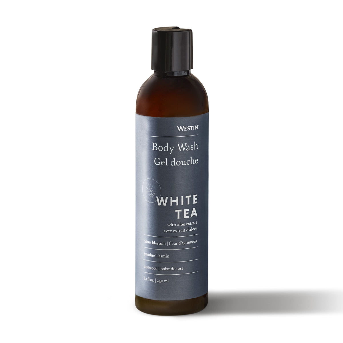 Westin white tea aloe front bottle showing crisp packaging and signature scent