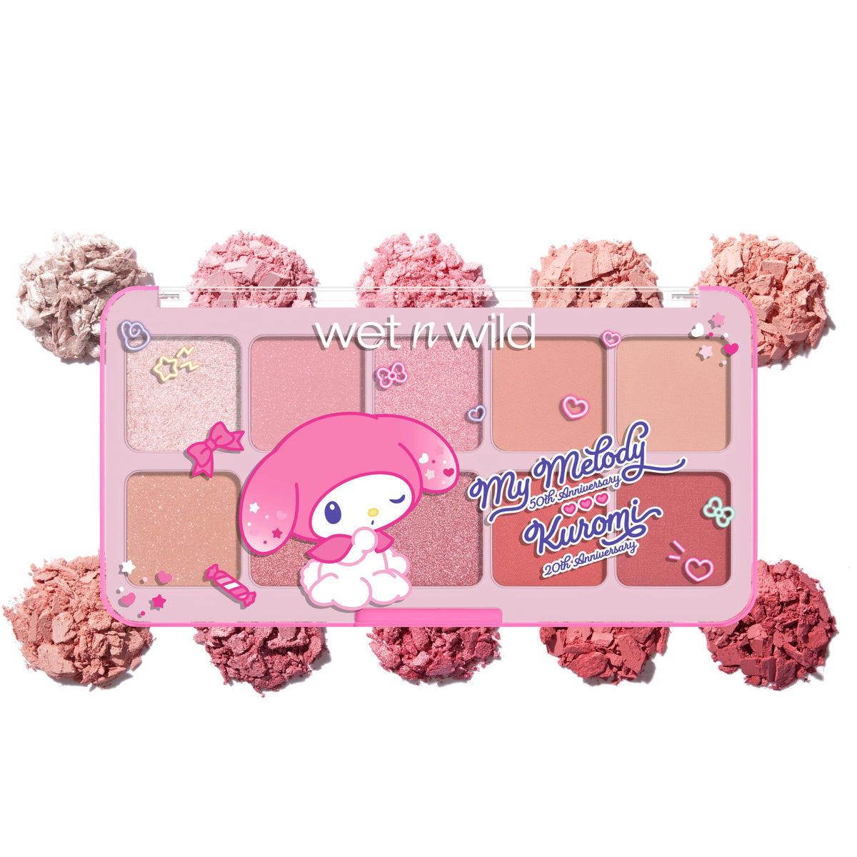 wet n wild front packaging showing My Melody and Kuromi for collectible appeal