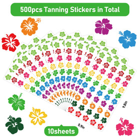 Whaline single sheet laid flat showing ten bright hibiscus color variants