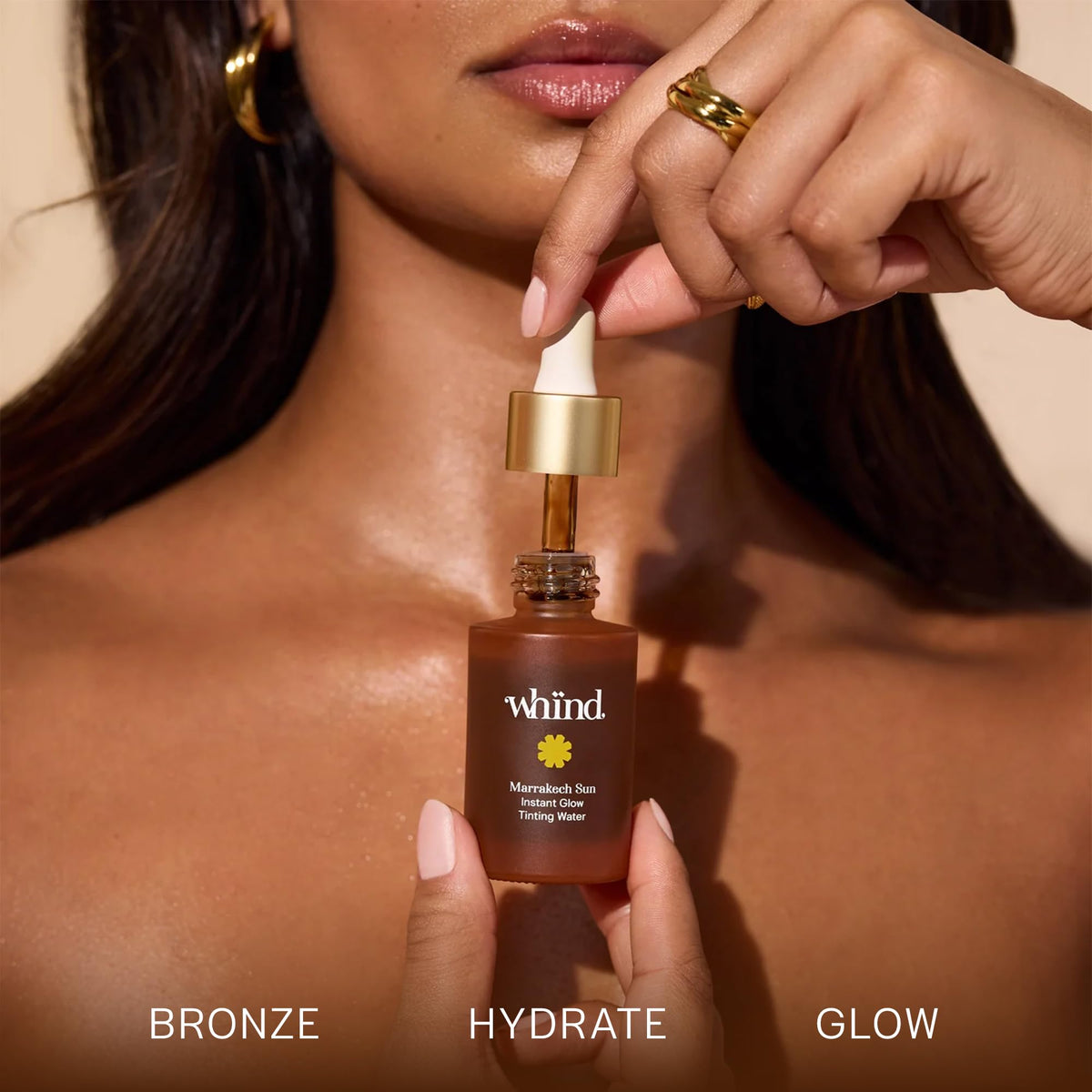 WHIND bottle styled with Moroccan props evoking vacation-inspired glow