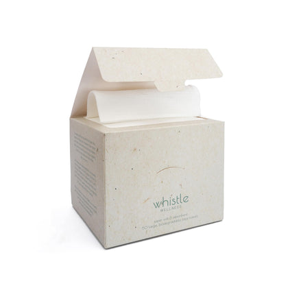 Whistle Wellness front box showing resealable pack and branding for cleanliness