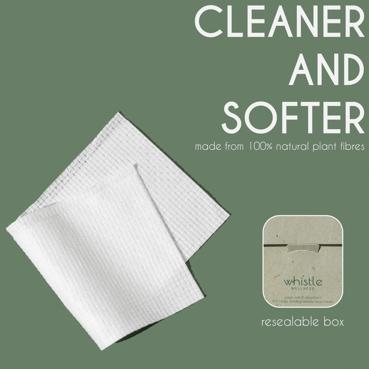 Whistle Wellness towel removing makeup from face showing gentle effective cleansing
