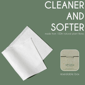 Whistle Wellness towel removing makeup from face showing gentle effective cleansing