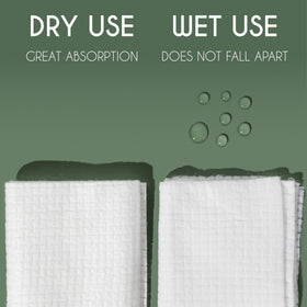 Whistle Wellness towel held in hand demonstrating 10x12 inch size and coverage