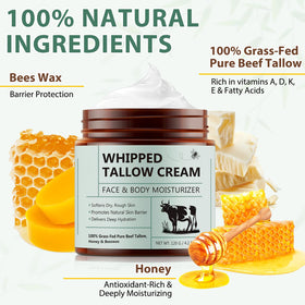 WHLH & WELL-BEING raw honey and beeswax beside jar highlighting natural ingredients