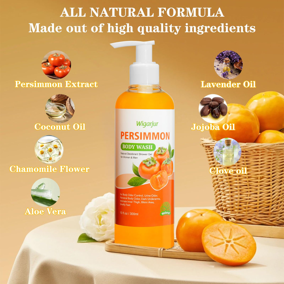 wigarjur close-up of persimmon gel texture highlighting gentle cleansing