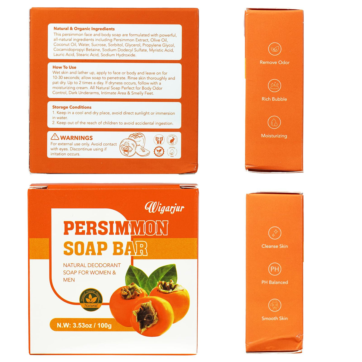 wigarjur persimmon soap packed in travel pouch for convenient on-the-go freshness