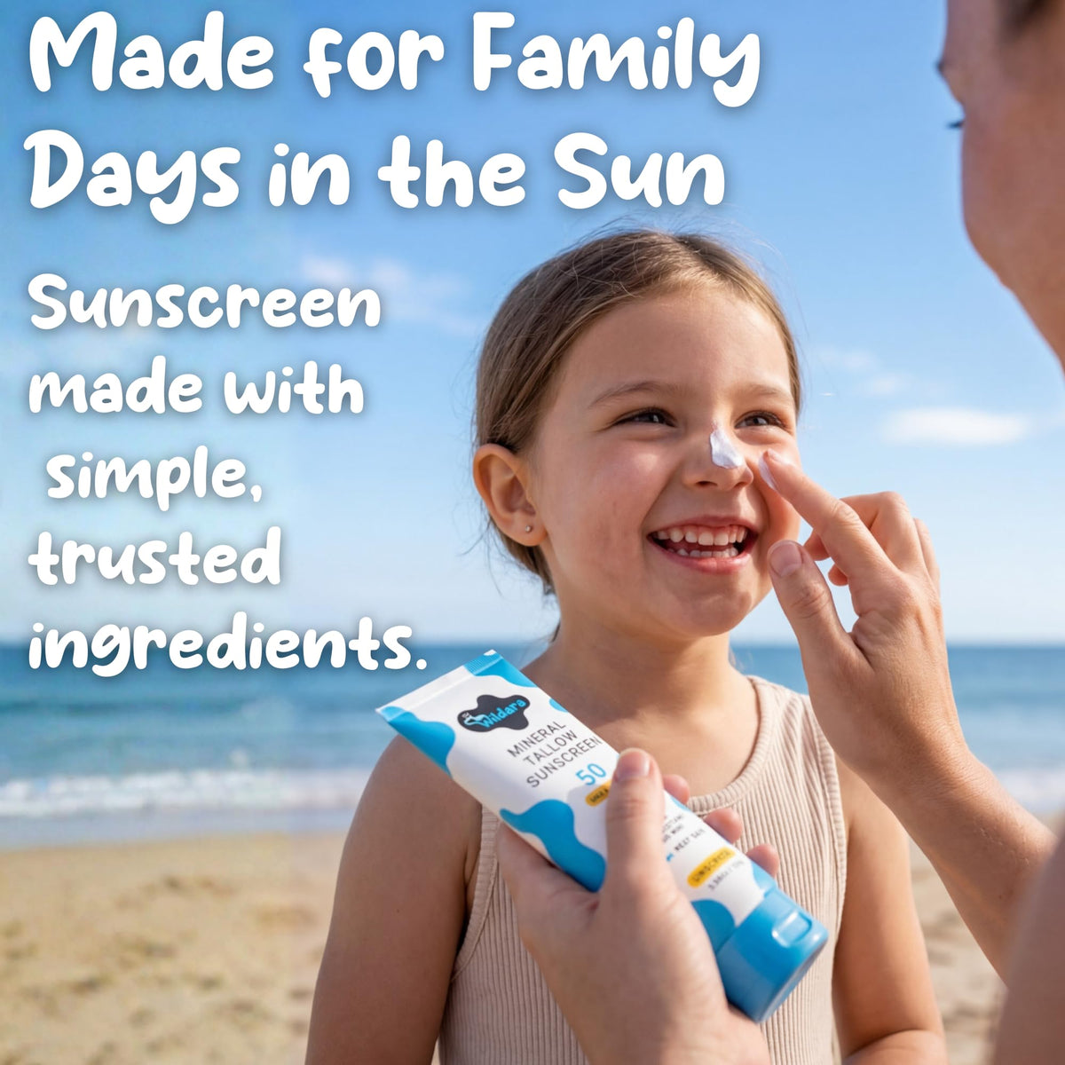 Wildara lotion on a beach towel showing water resistant performance for outdoor and swim days