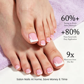 Wilfniee application kit with primer and base applied for quick ten-minute pedicure