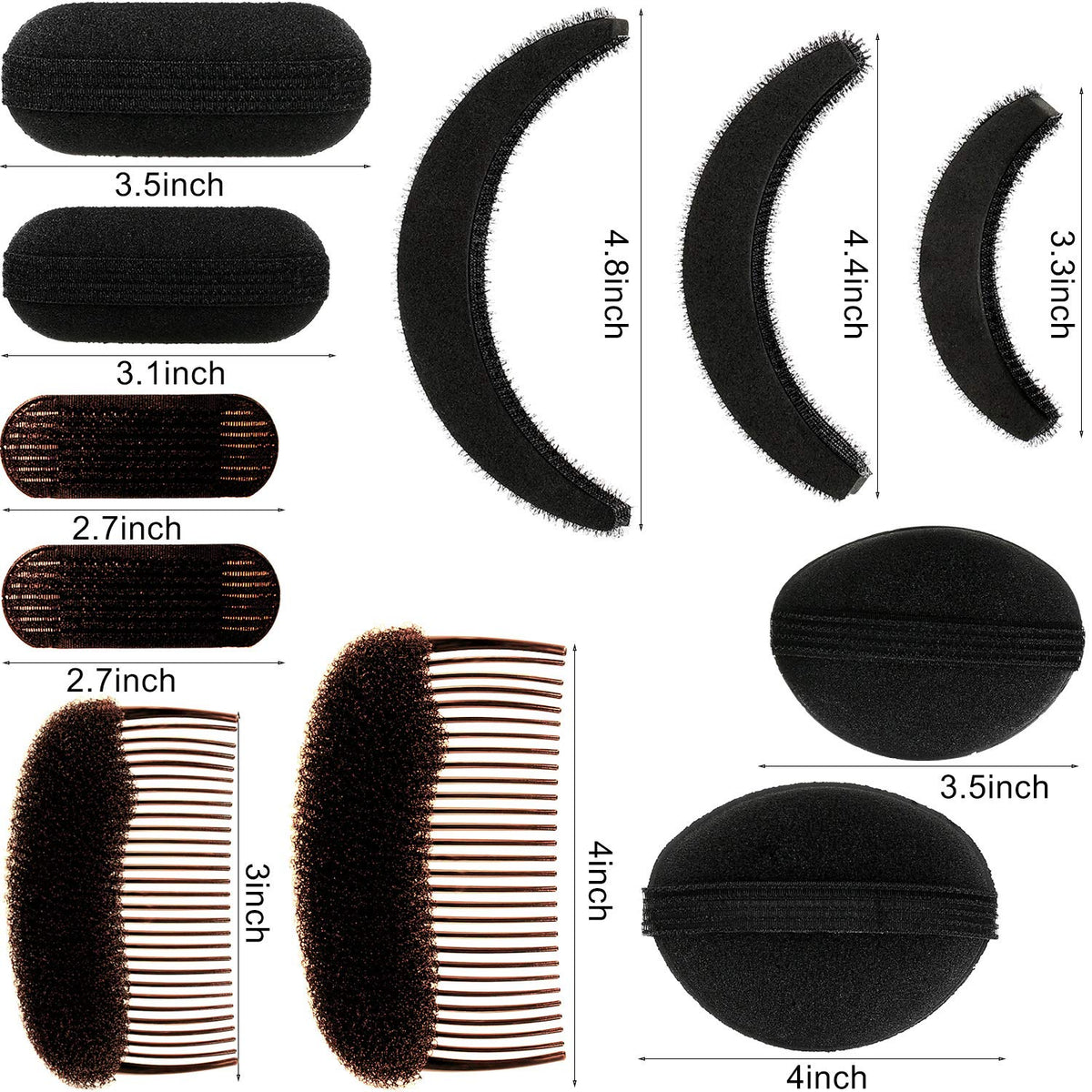 WILLBOND assorted combs and clips laid out to show included pieces