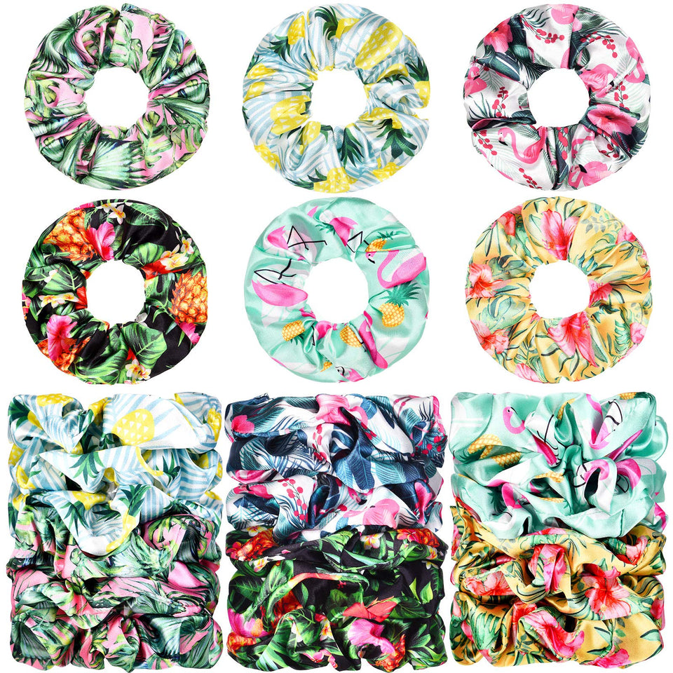 WILLBOND front assortment showing vibrant tropical scrunchies and color variety for outfits