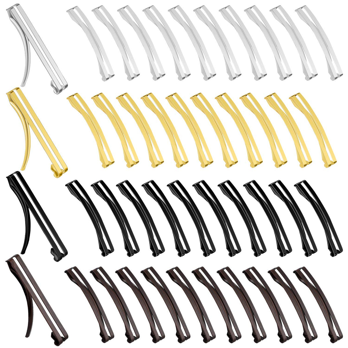 WILLBOND front view of 48-piece barrette set showing colors and quantity benefit