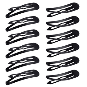 WILLBOND front view of 50 black snap hair clips showing quantity and packaging benefit