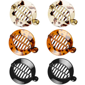 WILLBOND front view of six-pack banana hair clips showing colors and packaging benefit quick selection