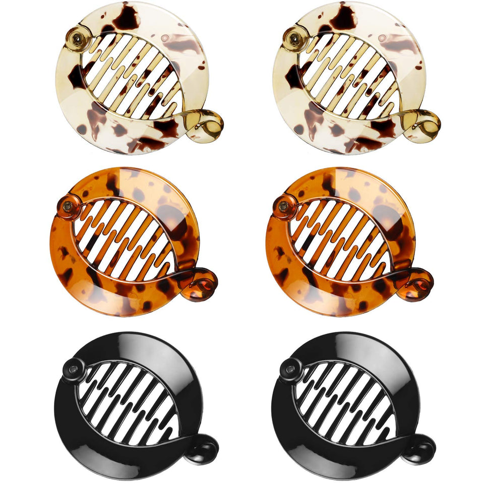 WILLBOND front view of six-pack banana hair clips showing colors and packaging benefit quick selection