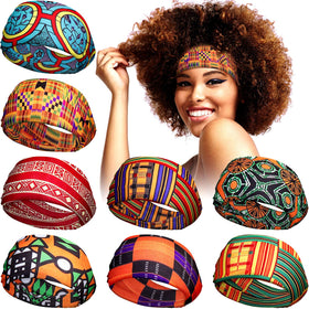 WILLBOND front view of eight headbands showing patterns and colorful assortment for outfit variety