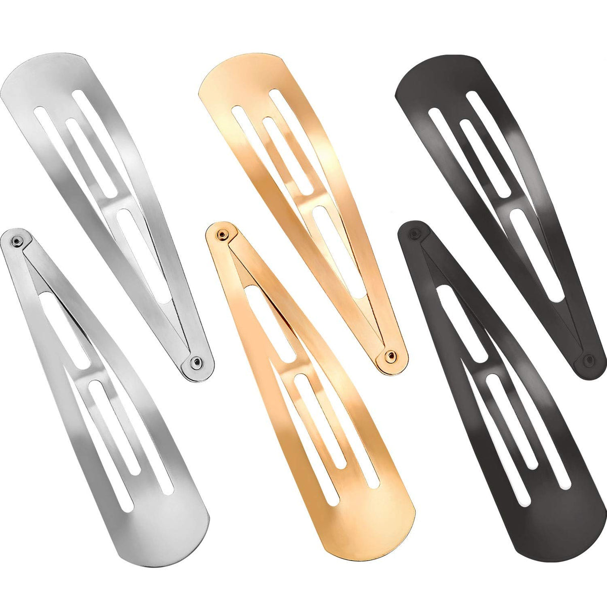 WILLBOND front view of 30 metal snap clips showing mixed metallic colors and organized set
