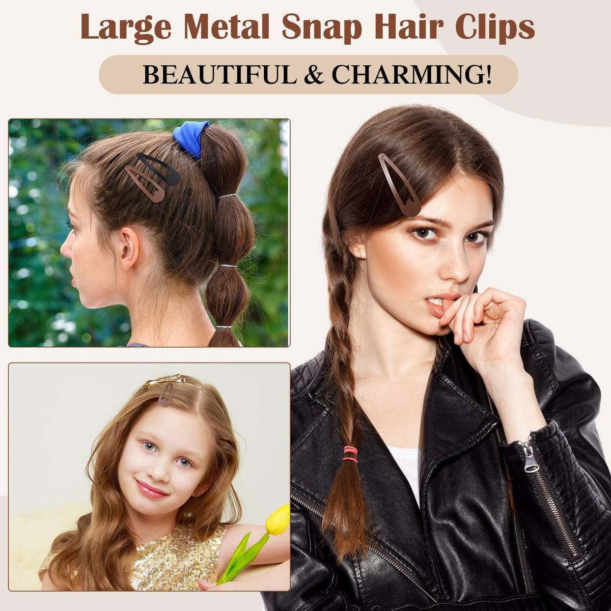 WILLBOND brown and black clips styled in hair showing discreet color match