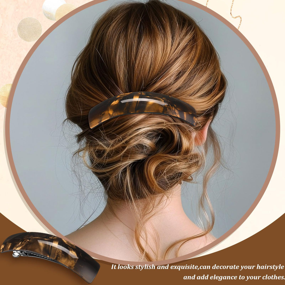 WILLBOND barrette worn outdoors in casual look, elevates everyday hairstyles