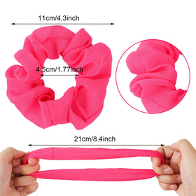 WILLBOND scrunchie stretched on hand, elastic strength and flexibility demonstrated