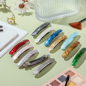 WILLBOND barrette beside ruler to show exact 8.5 x 1.8 cm size for scale