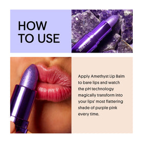 Winky Lux amethyst glimmer balm swatch on forearm showing how pH tint develops and subtle sparkle