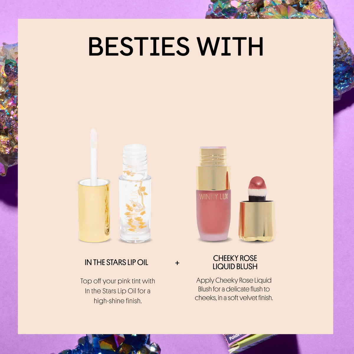 Winky Lux ingredient list close-up highlighting ceramides, jojoba seed oil, and vegan formulation