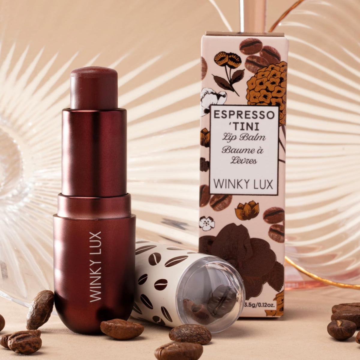 Winky Lux Espresso 'Tini on lips close-up showing warm nude tint and hydrated look