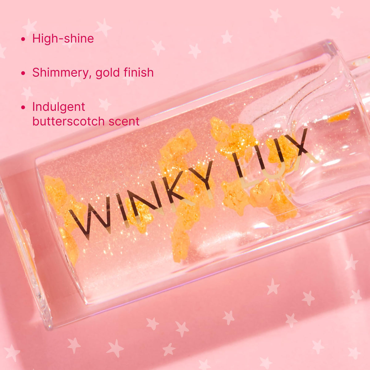 Winky Lux close-up of golden stars emphasizing luminous detail