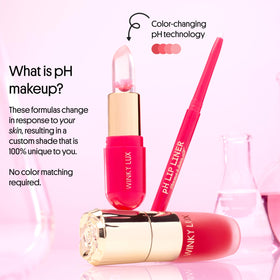Winky Lux applied on lips showing personalized pink tint and glossy benefit