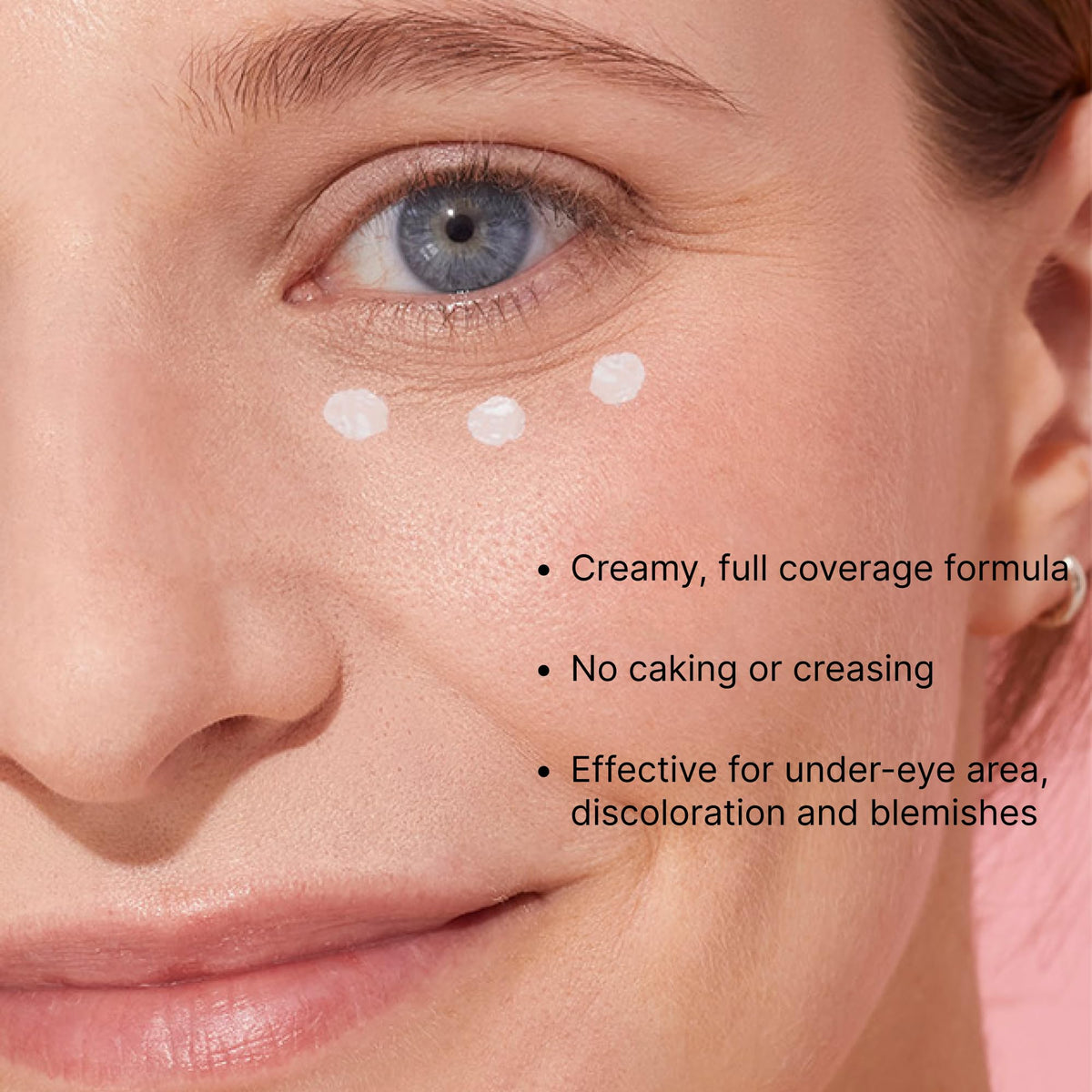 Winky Lux concealer swatched on hand showing coverage and skin-match benefit