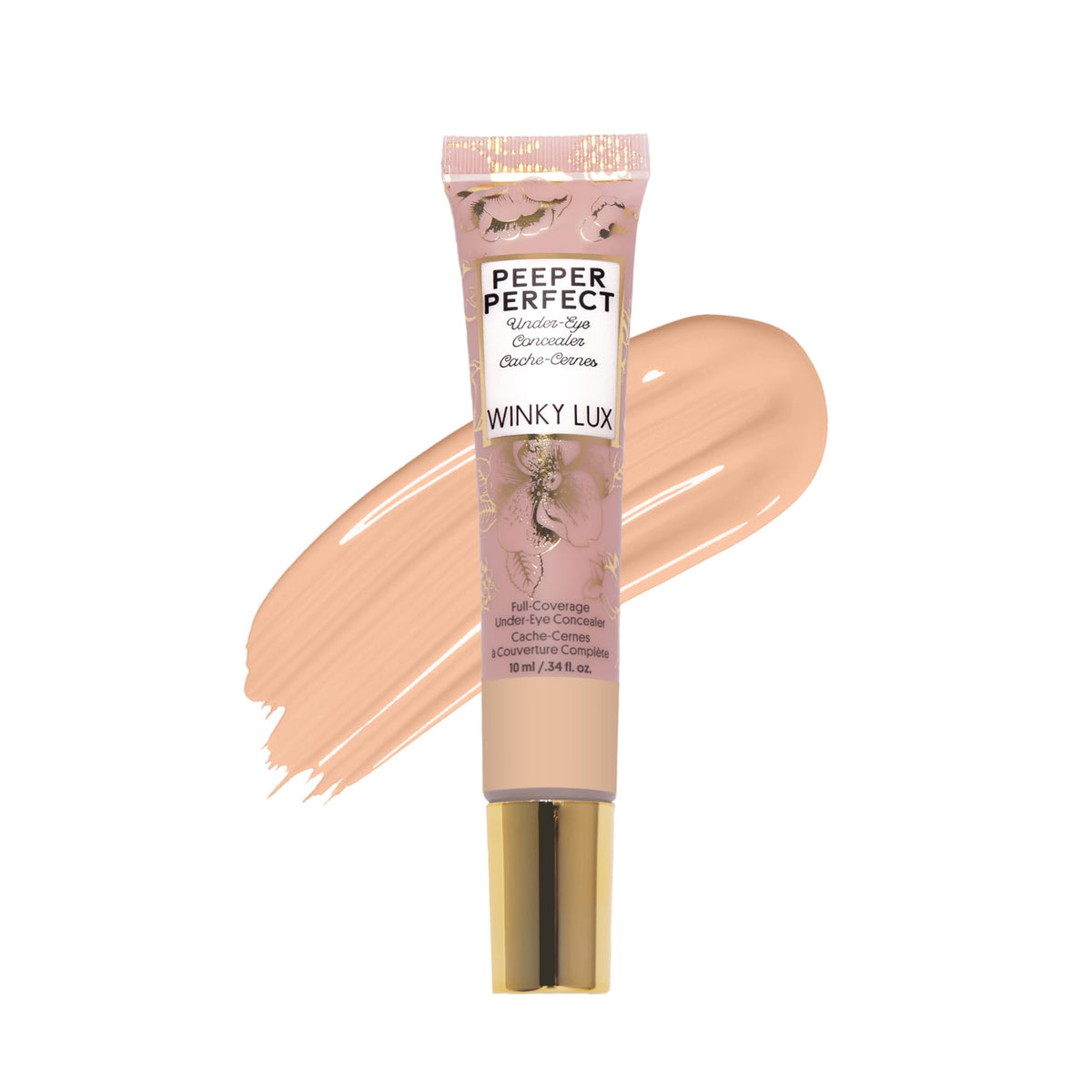 Winky Lux tube front view showing product branding and shade benefits
