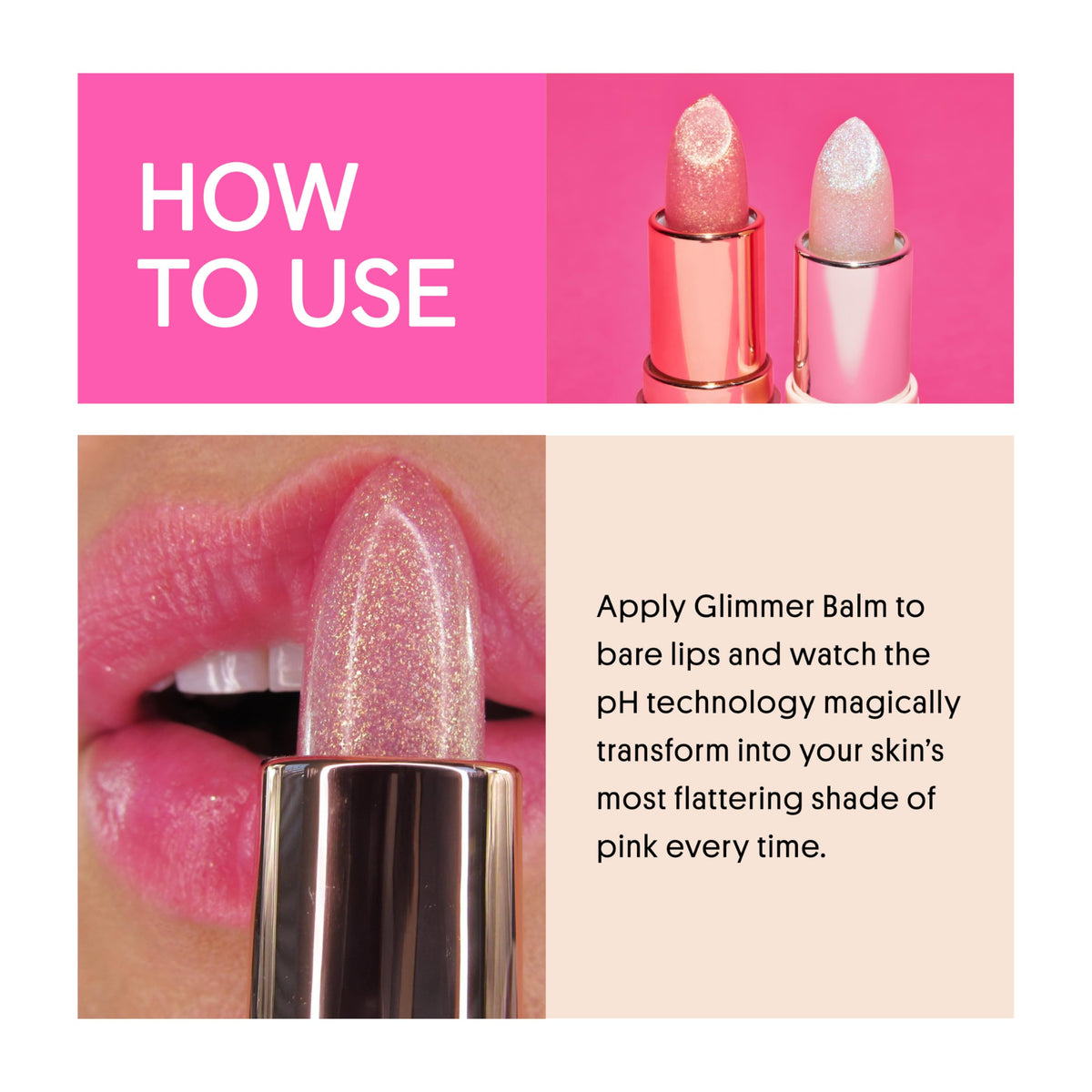 winky lux balm on lips closeup showing personalized pink tint and softening effect