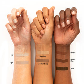Winky Lux swatch on wrist showing light coverage and natural tone