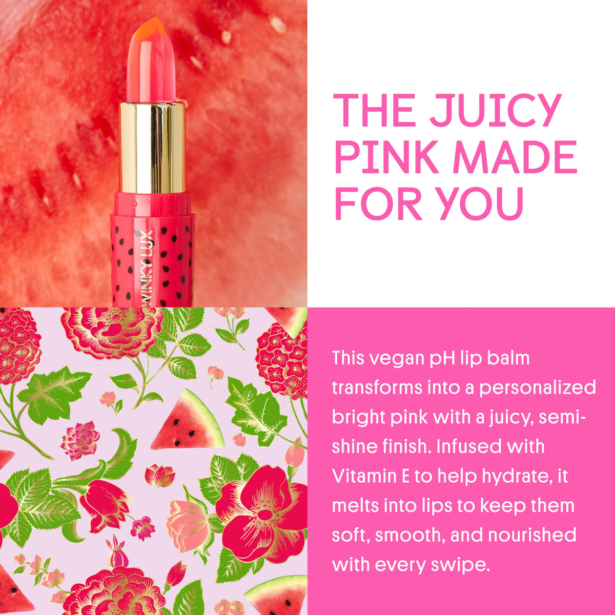 Close-up texture of Winky Lux jelly balm showing glossy, hydrating finish