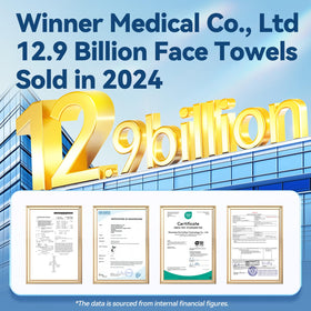 Winner towel next to hand showing scale and portable convenience