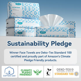 Winner label and ingredients panel showing 100% cotton and no additives