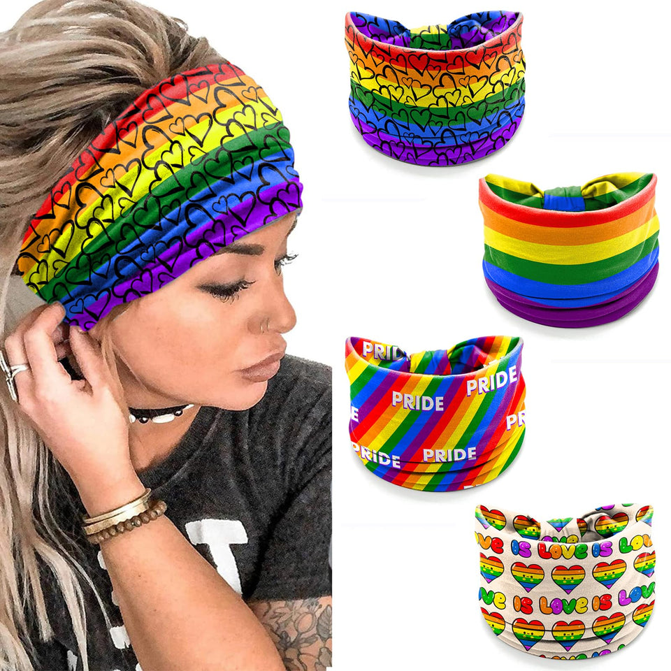 winthrop front pack display showing four rainbow headbands and bold colors