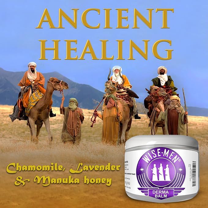 Wise Men Derma Relief Balm applied to hand, demonstrating quick absorption benefit