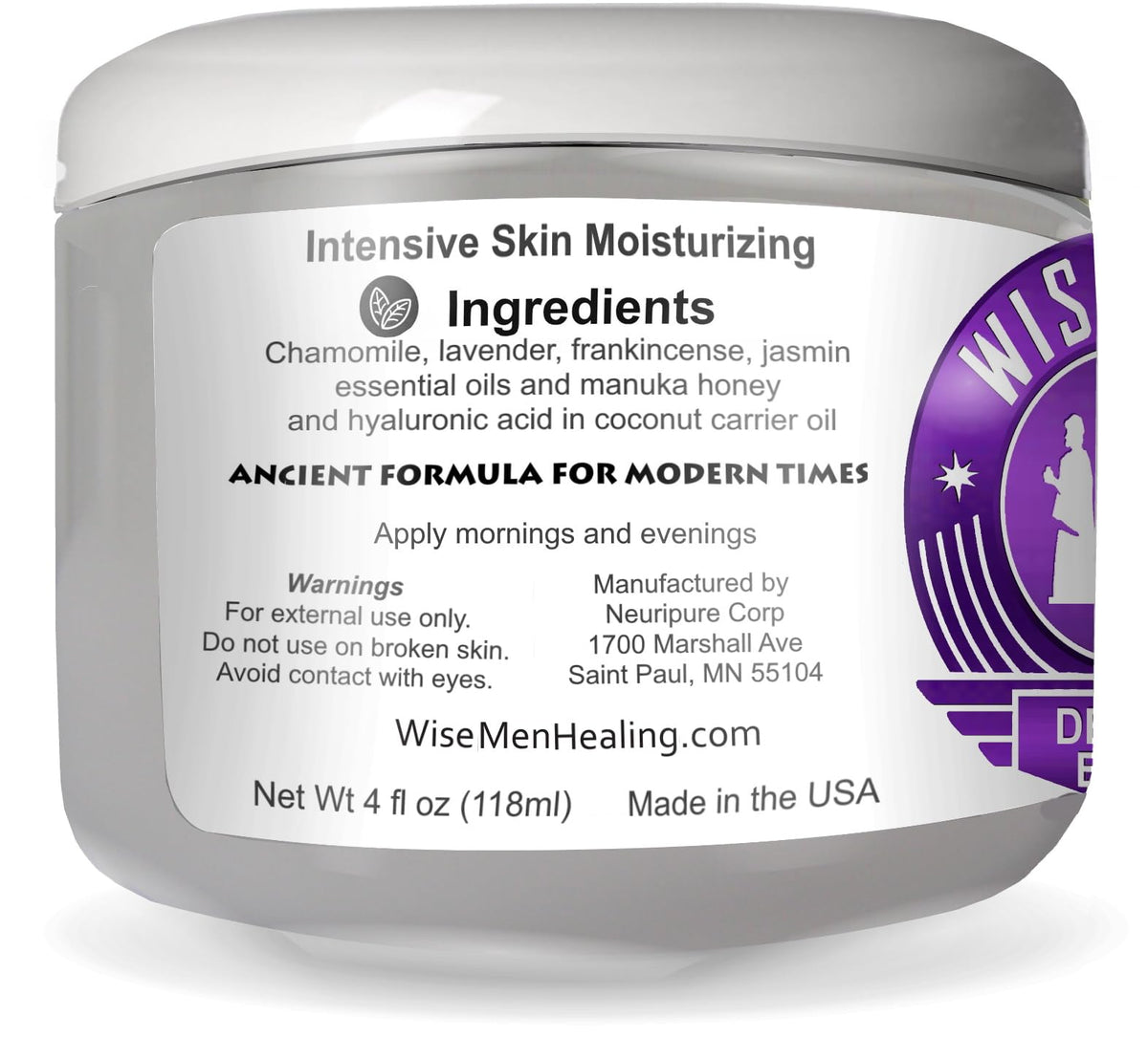Wise Men Derma Relief Balm creamy texture close-up highlighting absorbent finish