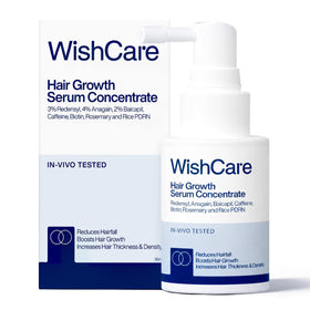WishCare front packaging showing bottle and box, conveys clean hair-care benefit