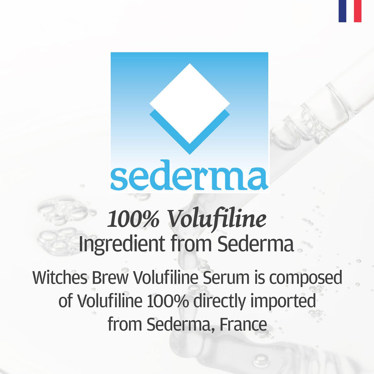 Witches Brew ingredient label close-up highlighting Sederma Volufiline