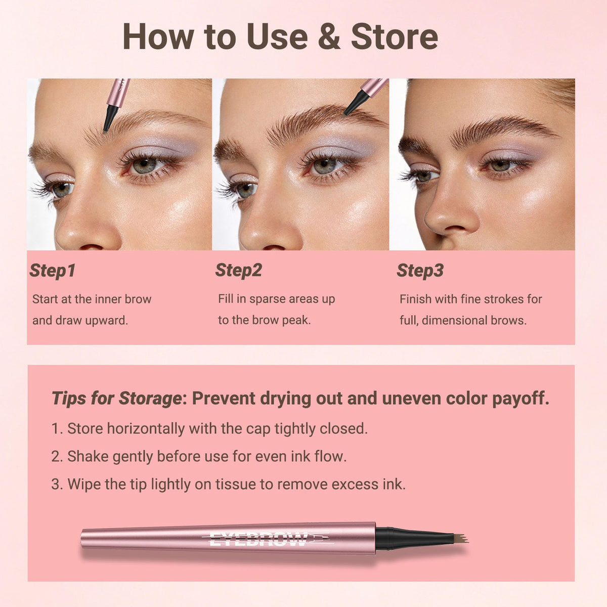 Wiyakwnry before and after brows showing fuller defined eyebrow benefit