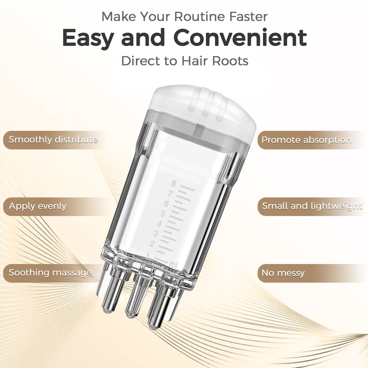 WL-YBOPRO applicator in use applying serum to scalp for quick mess-free treatment