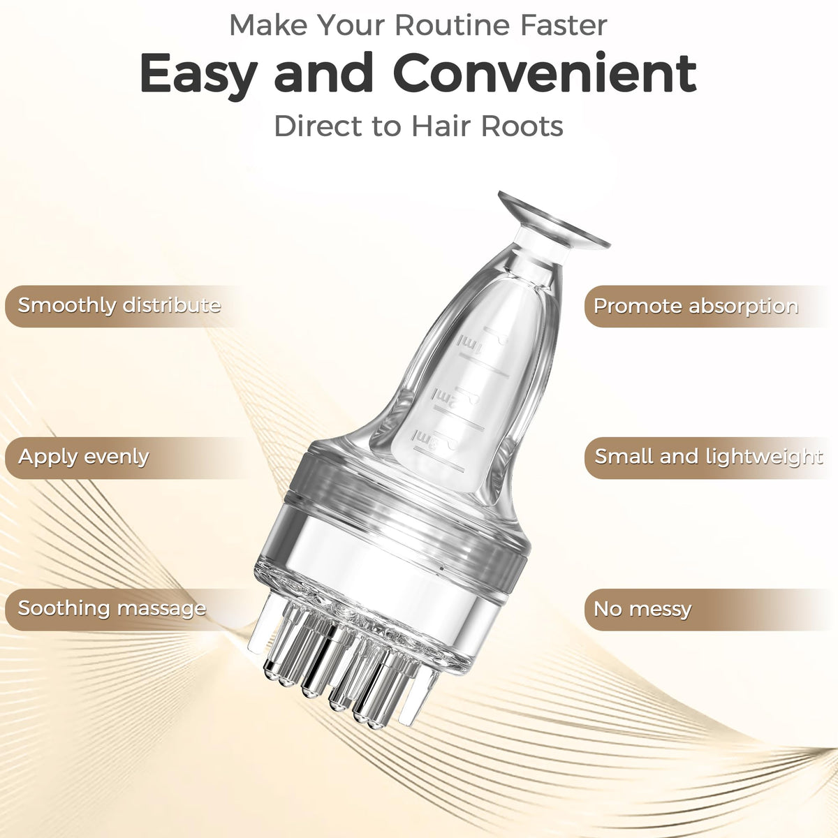 WL-YBOPRO applicator in use applying serum to scalp fast and tidy