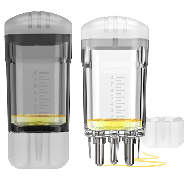 WL-YBOPRO front view of two applicator bottles showing compact design and caps for neat storage