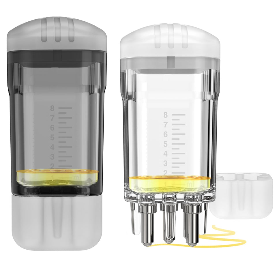 WL-YBOPRO front view of two applicator bottles showing compact design and caps for neat storage
